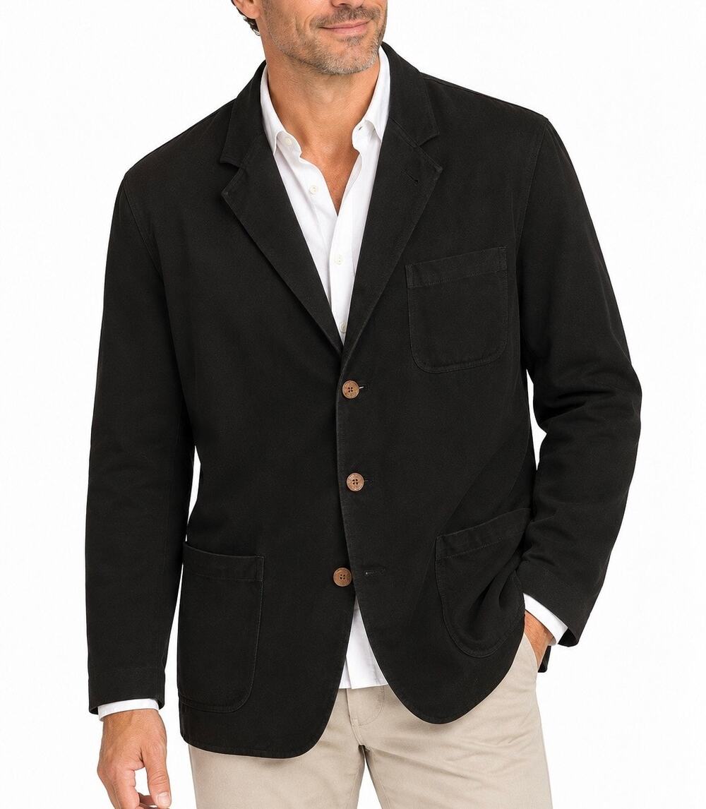 Tommy Bahama Island Soft Black 100% Silk Sport Coat Blazer Large